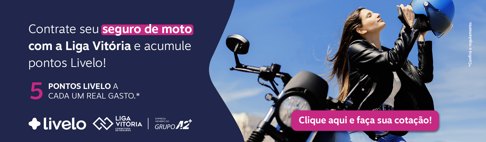 Banner Home - Livelo - Seguro de Moto - Desktop - 5 Pontos